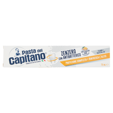 Зубна паста Capitano Zenzero con Antibatterico з антибактеріальним покриттям 100 мл