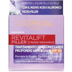 Дневной крем для лица L'Oréal Paris Revitalift Filler, восстанавливающее действие против морщин с микронаполнителем на основе гиалуроновой кислотыPF 50