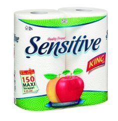 Полотенца бумажные 3-слойные SENSITIVE ASCIUGATUTTO MAXI ROL KING 150 ВЕТР. 2 ШТ.