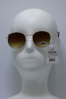 Cолнцезащитные очки круглые See Vision Италия 6082G цвет линз коричневый градиент 6085