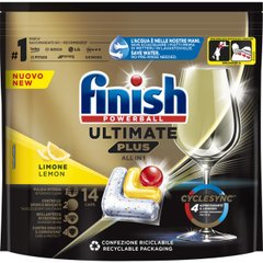 FINISH ULTIMATE ALL IN 1 ТАБЛЕТКИ ДЛЯ МАШИНЫ В ПОСУДОМОЕЧНОЙ МАШИНЕ 14 ТАБЛ. ЛИМОН FINISH