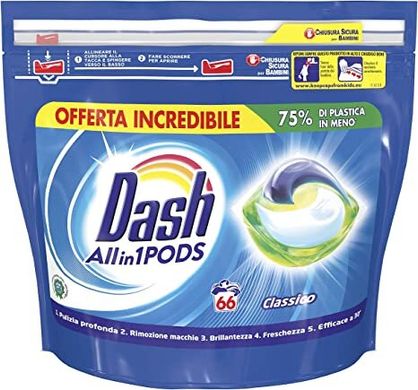 Капсули для прання DASH 3 в 1 Сlassico 66 шт