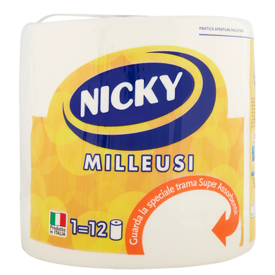 Кухонные универсальные полотенца Nicky Milleusi 1бобина =12 рулонам