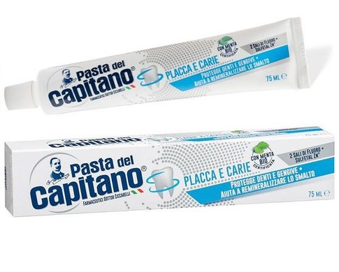 Зубна паста Capitano Placca e Carie проти зубного нальоту та карієсу 75 мл