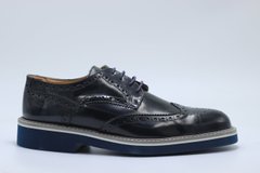 Туфлі чоловічі броги Sannino 40 р 27 см темно-сині 7591
