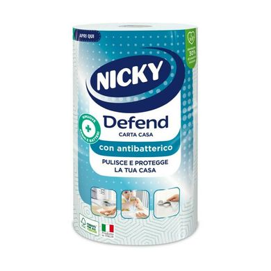Рушники NICKY DEFEND антибактеріальні 3 шари 80 відривань