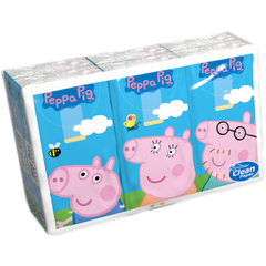 Носовички Peppa Pig 6шт пакетів по 9 серветок 4 слоя