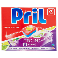 Таблетки для посудомоечных машин PRIL Tutto in 1 - 8 Azioni - 26 шт по 18 г