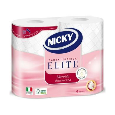 Туалетний папір Nicky Elite 3-х шаровий 4 шт