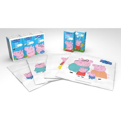 Носовые платки Peppa Pig 6шт пакетов по 9 салфеток 4 слоя