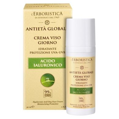 Антивіковий крем для обличчя ATHENA'S L'ERBORISTICA ANTIETÀ GLOBALE CREMA VISO денний, захист UVA / UVB 50 мл