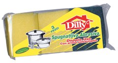 Универсальные губки для посуды DILLY SPUGNA+FIBRA VERDE CON IMPUGNATURA  3шт