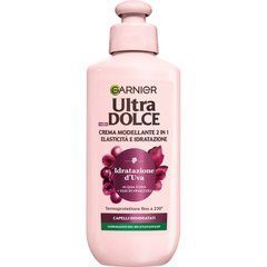 Зволожувальний крем GARNIER ULTRA DOLCE GRAPE 2 в 1 для моделювання волосся, термозахист, 200 мл