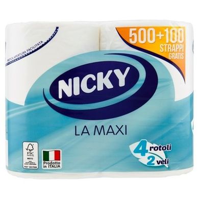 Туалетний папір Nicky LA MAXI 2-х шаровий 4 шт